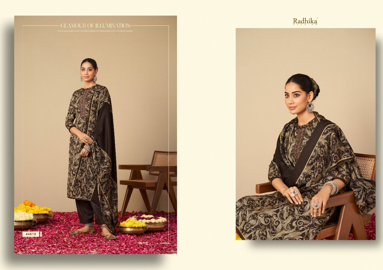 Sumyra Geet By Radhika Pashmina Dress Material Catalog
